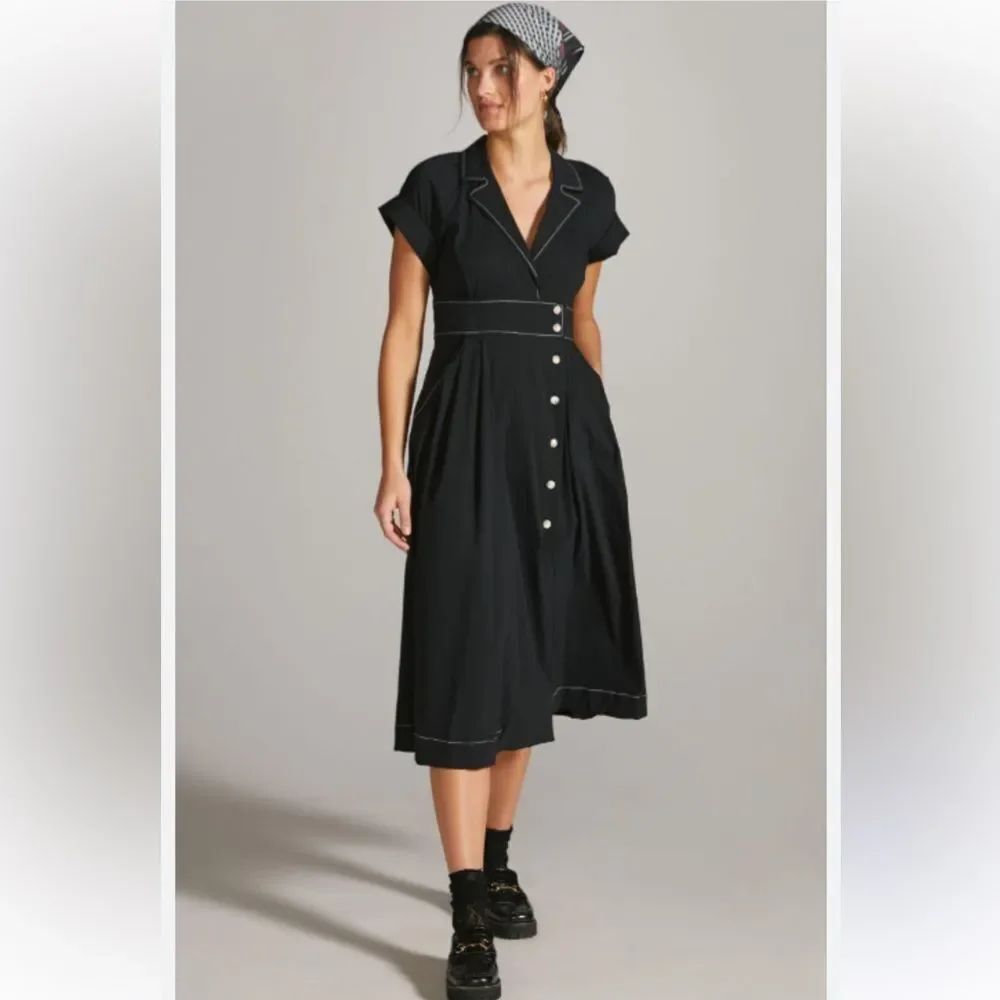 Maeve Poplin Midi Shirtdress Black Open Back Anthropologie
AC15